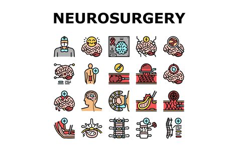 Neurosurgery Medical Treatment Icons Set Graphic By Stockvectorwin