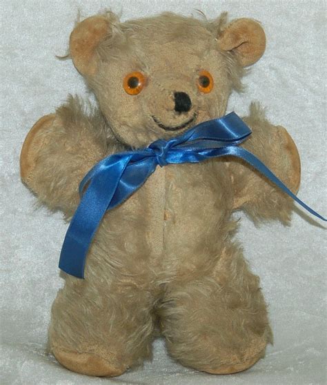 Vintage Antique Mohair 9 TEDDY BEAR With Glass Eyes 1930 S 1940 S