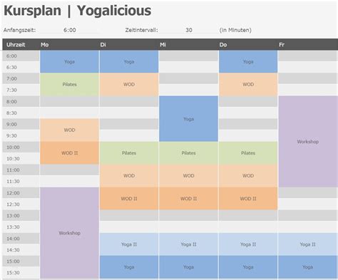 Lernplan Excel Vorlage Cool Kursplan In Excel Erstellen Mit Kostenloser