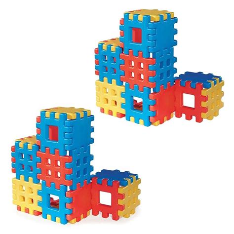 Little Tikes Big Waffle 18 Piece Kids Construction Building Block Set