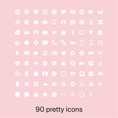 Drawing Illustration Social Media Icons Light Pink App Icons