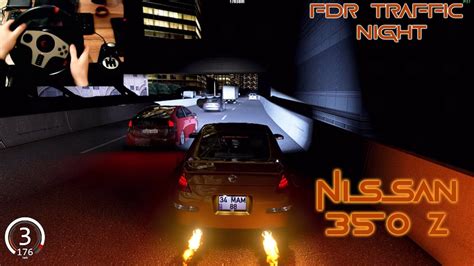 Assetto Corsa Nissan 350 Z Fdr Traffic Night Steering Wheel Gameplay Youtube