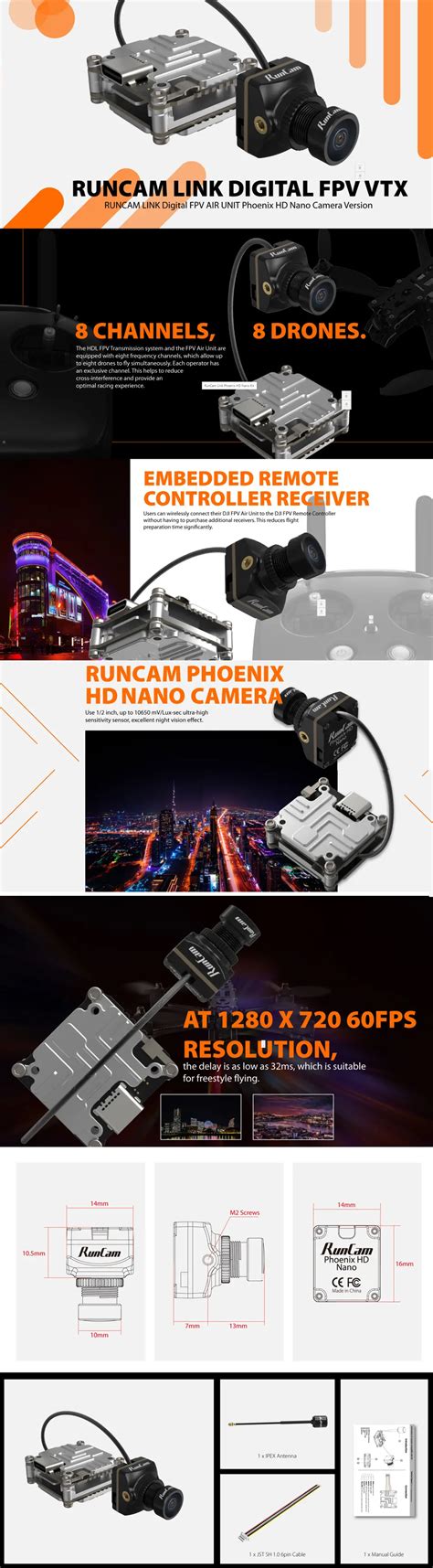 RunCam Nano Link Phoenix HD Camera Kích Thước14mm