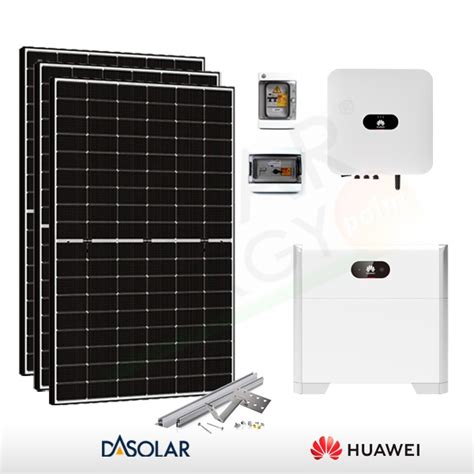 KIT FOTOVOLTAICO 3 3 KW DAS SOLAR HUAWEI CON ACCUMULO 5 KWH COMPLETO