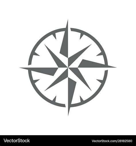 Simple wind rose symbol Royalty Free Vector Image