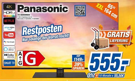 Panasonic Tx Hxw Angebot Bei Expert Klein Prospekte De