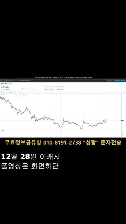 12월 28일 이캐시 코인 Youtube