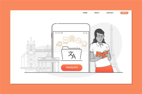 Plantilla Creativa Del Sitio Web Del Concepto Del Traductor De La