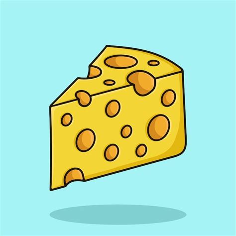 Vector De Ilustración De Icono De Dibujos Animados De Queso Vector