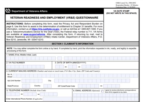 VA Form 28 1902W Printable Fillable In PDF VA Form