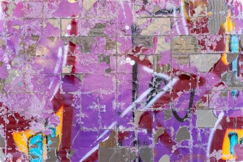 Purple and Red Brick Wall Structure Stock Photo - Image of graffiti, grungy: 185423950