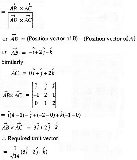 Find The Unit Vector Perpendicular To The Plane Abc Where The Position