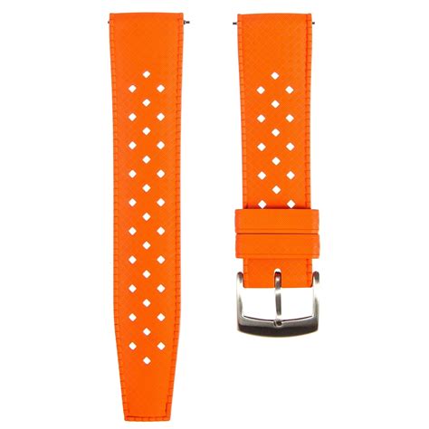 Calypso Tropical Style Fkm Rubber Strap Quick Release Orange 2422 Strapseeker