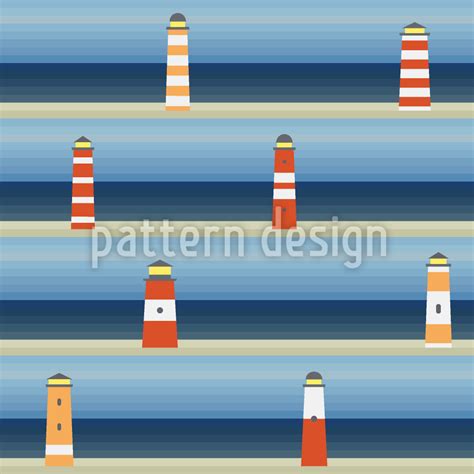 Lighthouse Seamless Vector Pattern Design