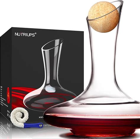 Nutriups Crsytal Hand Blown Wine Decanter L Large Red Wine Carafe