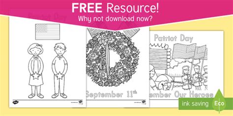 FREE Patriot Day Coloring Sheets Profesor Hizo Twinkl