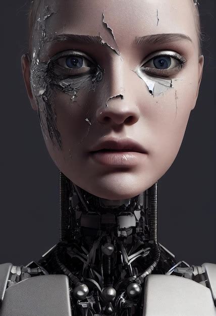 Premium Photo Portrait Of A Futuristic Female Robot An Artistic