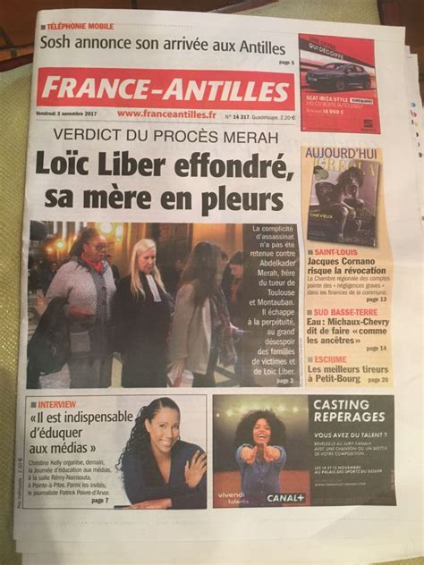 Article Lire Dans France Antilles Ce Jour Indispensa Christine Kelly