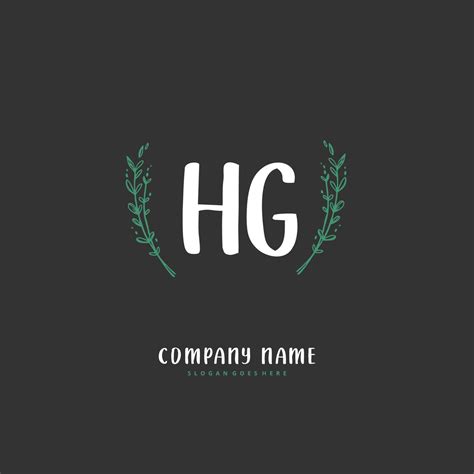 HG Initial Handwriting And Signature Logo Design With Circle Beautiful