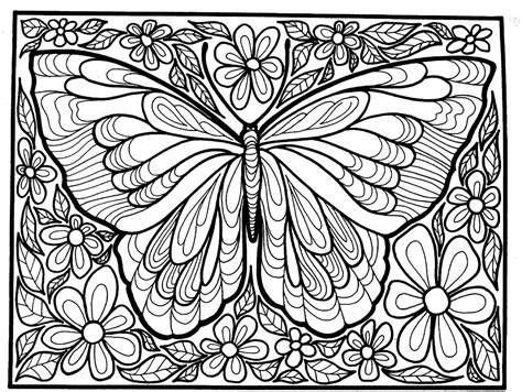 Butterflies And Insects Adult Coloring Pages