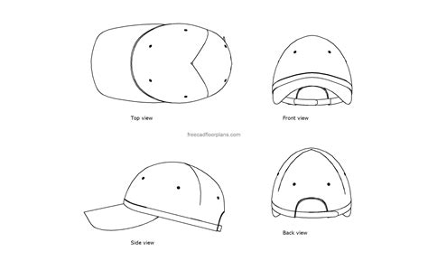 Baseball Cap CAD Drawings