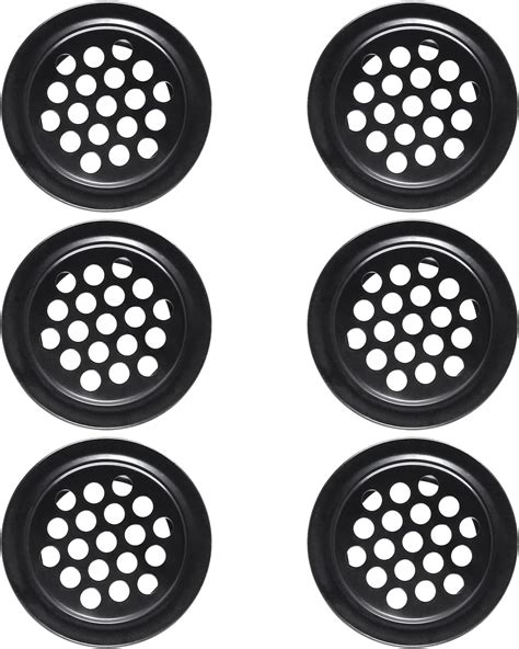 Antrader Black Louver Vents Stainless Steel Round Mesh Hole Air Vents