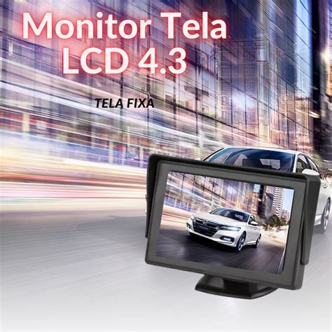 Monitor Tela Lcd Polegadas Automotivo Imagem Colorida Para C Mera