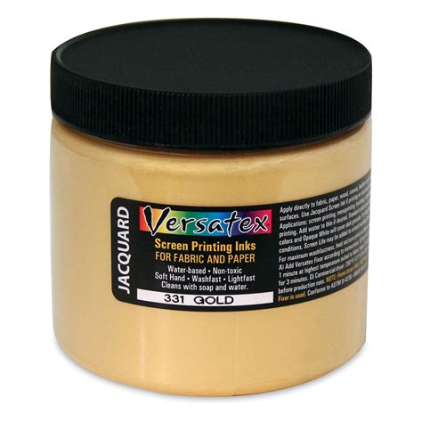 Jacquard Versatex Screen Printing Ink Pearlized Gold 16 Oz Jar