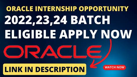 Oracle Hiring For Internship And Apply Now Link In