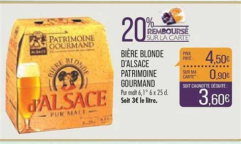Promo Bière Blonde D alsace Patrimoine Gourmand chez Match iCatalogue fr