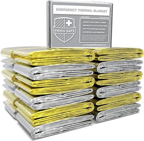 Amazon Swiss Safe Emergency Mylar Thermal Blankets Bonus Space