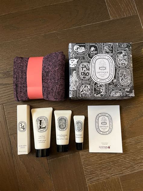 BNIB Diptyque Qatar Amenity Kit 34 Edt Lotion Face Cream Lip Balm