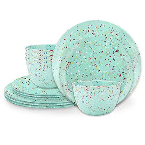 Zak Designs Confetti Melamine Dinnerware Set Includes Dinner Plates