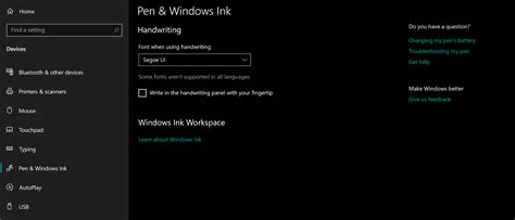 problem with my "pen & windows ink" settings. - Microsoft Community