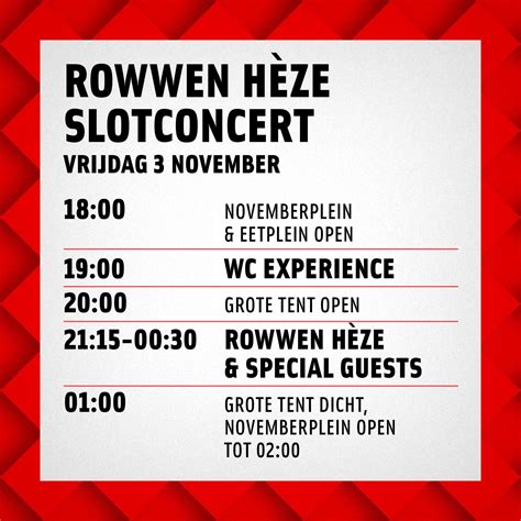 Programma Slotconcert 2023 Rowwen Hèze