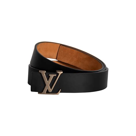 Louis Vuitton Black Leather Initials Belt Size 90CM