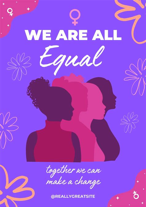 Page 3 Free Custom Printable Gender Equality Poster Templates Canva