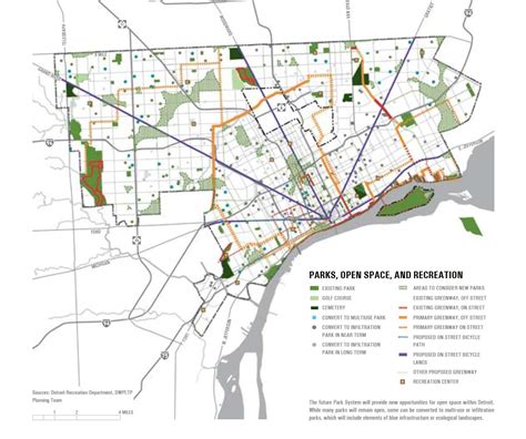 Detroit park map - Map of Detroit park (Michigan - USA)