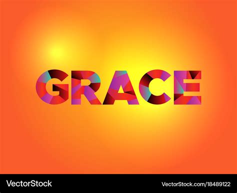 Grace Theme Word Art Royalty Free Vector Image