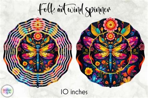 Folk Dragonfly Wind Spinner Sublimation Graphic By Designs By Ira · Creative Fabrica