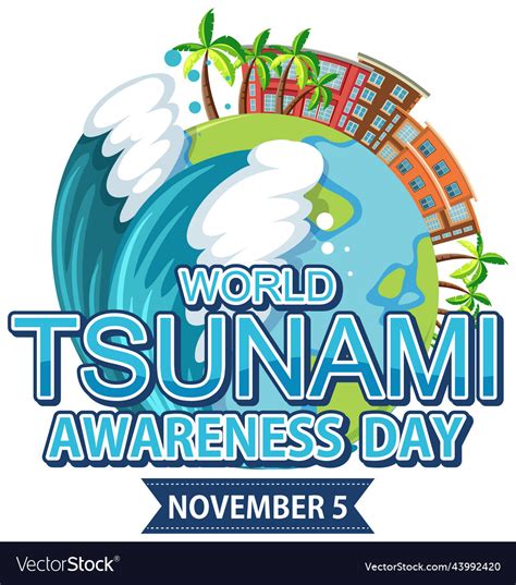 World tsunami awareness day Royalty Free Vector Image