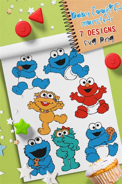 7 Baby Cookie Monster SVG Designs | Master Bundles