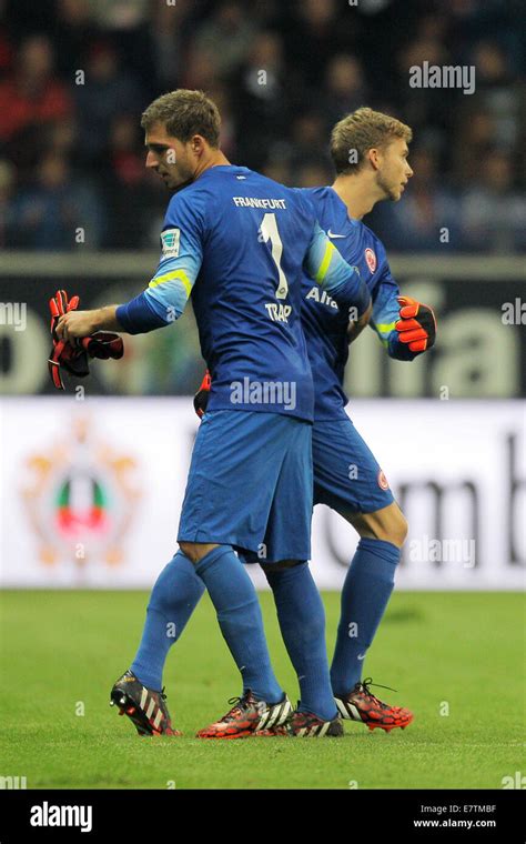 Frankfurt Main, Germany. 23rd Sep, 2014. Frankfurt's goalkeeper Kevin Trapp (L) is substituted ...