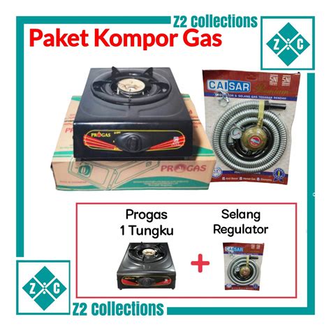 Progas 1 Tungku PG 269C Kompor Teflon Selang Regulator Gas Caisar