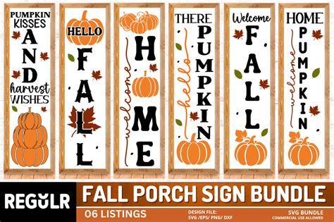 Fall Porch Sign Svg Bundle Graphic By Regulrcrative Creative Fabrica