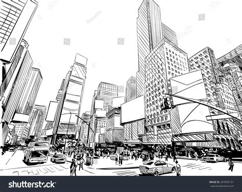 1361 Times Square Sketch 이미지 스톡 사진 및 벡터 Shutterstock