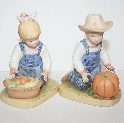 Homco Denim Days Home Interior 1985 Harvest Helpers Thanksgiving 1518