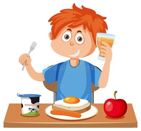 Boy Eating Breakfast Clipart Stock Illustrations 162 Boy Eating