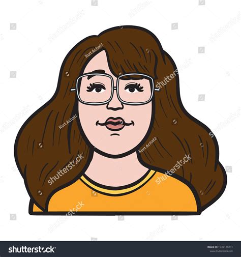 Chubby Woman With Long Brown Hair And Glasses Royalty Free Stock