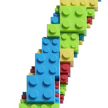 Number Built From Plastic Building Bricks Primary Colors Sticker